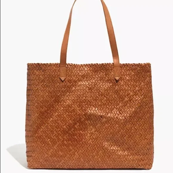 MADEWELL Transport Tote Woven Leather Edition Burnished Caramel - Picture 4 of 8